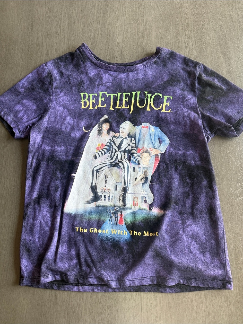 Beetlejuice Graphic Short Sleeve Tee - Purple Tie-Dye
